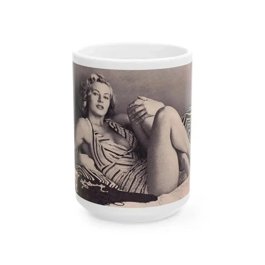 Anita Ekberg #296 (Vintage Female Icon) White Coffee Mug 15oz - Go Mug Yourself