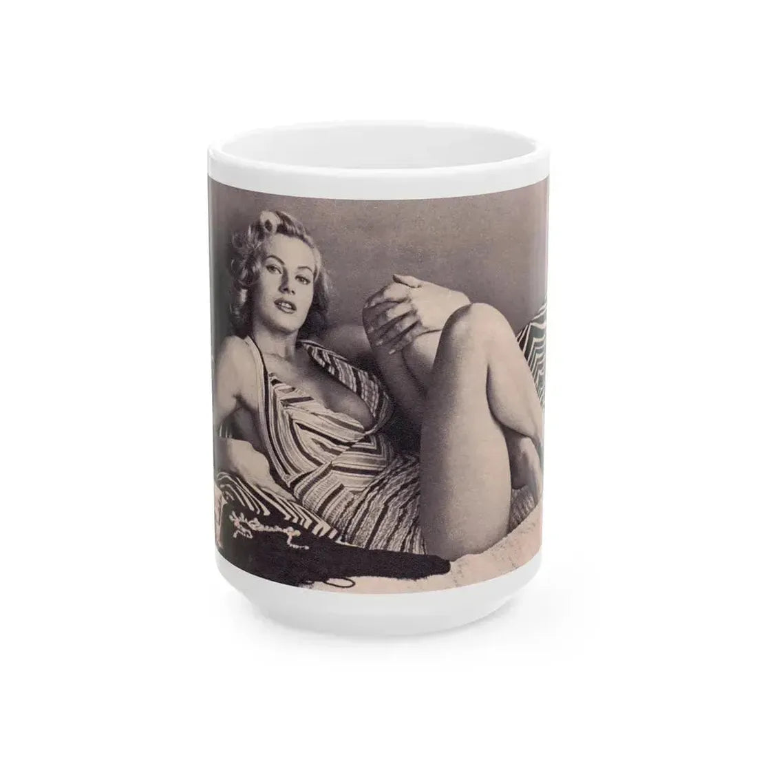 Anita Ekberg #296 (Vintage Female Icon) White Coffee Mug 15oz - Go Mug Yourself