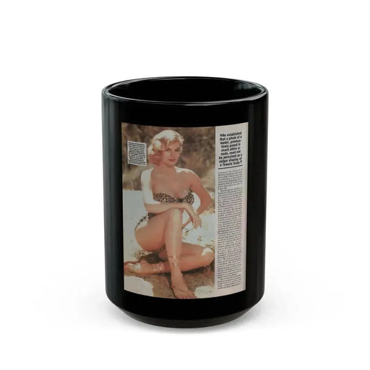 Anita Ekberg #307 Femme Fatales Magazine August '98 - Bernard Of Hollywood Vintage Glamour Pin-Ups 2nd Page (Vintage Female Icon) Black Coffee Mug 15oz - Go Mug Yourself