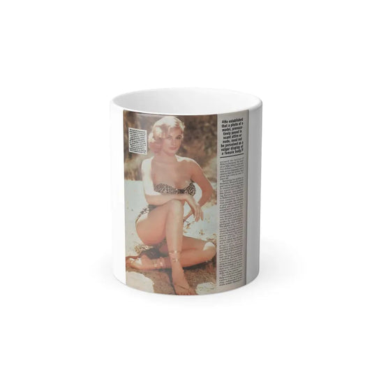 Anita Ekberg #307 Femme Fatales Magazine August '98 - Bernard Of Hollywood Vintage Glamour Pin-Ups 2nd Page (Vintage Female Icon) Color Changing Coffee Mug 11oz - Go Mug Yourself