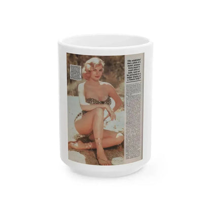Anita Ekberg #307 Femme Fatales Magazine August '98 - Bernard Of Hollywood Vintage Glamour Pin-Ups 2nd Page (Vintage Female Icon) White Coffee Mug 15oz - Go Mug Yourself