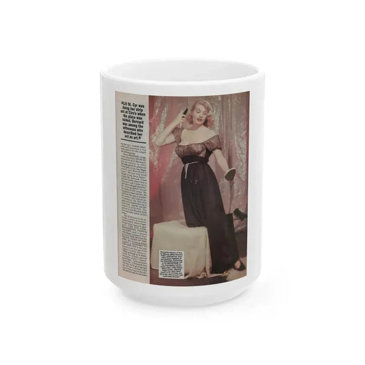 Anita Ekberg #308 Femme Fatales Magazine August '98 - Bernard Of Hollywood Vintage Glamour Pin-Ups 15th Page (Vintage Female Icon) White Coffee Mug 15oz - Go Mug Yourself