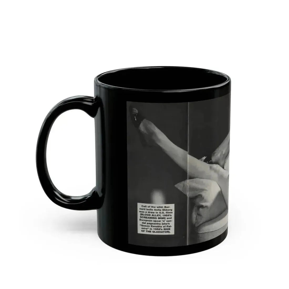 Anita Ekberg #309 - Femme Fatales Mag. Aug. '98 Photo (Vintage Female Icon) Black Coffee Mug - Go Mug Yourself