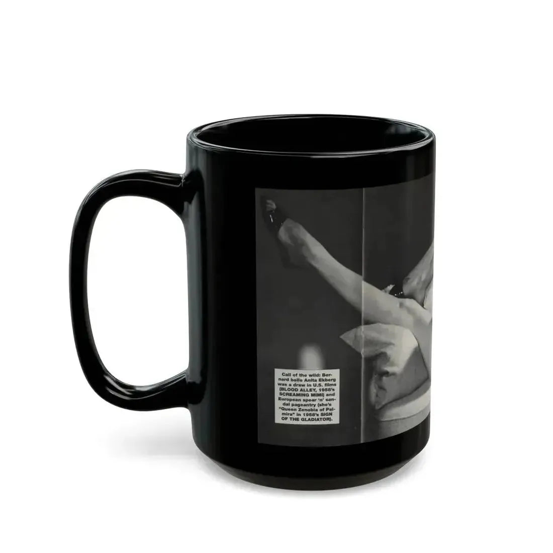 Anita Ekberg #309 - Femme Fatales Mag. Aug. '98 Photo (Vintage Female Icon) Black Coffee Mug - Go Mug Yourself