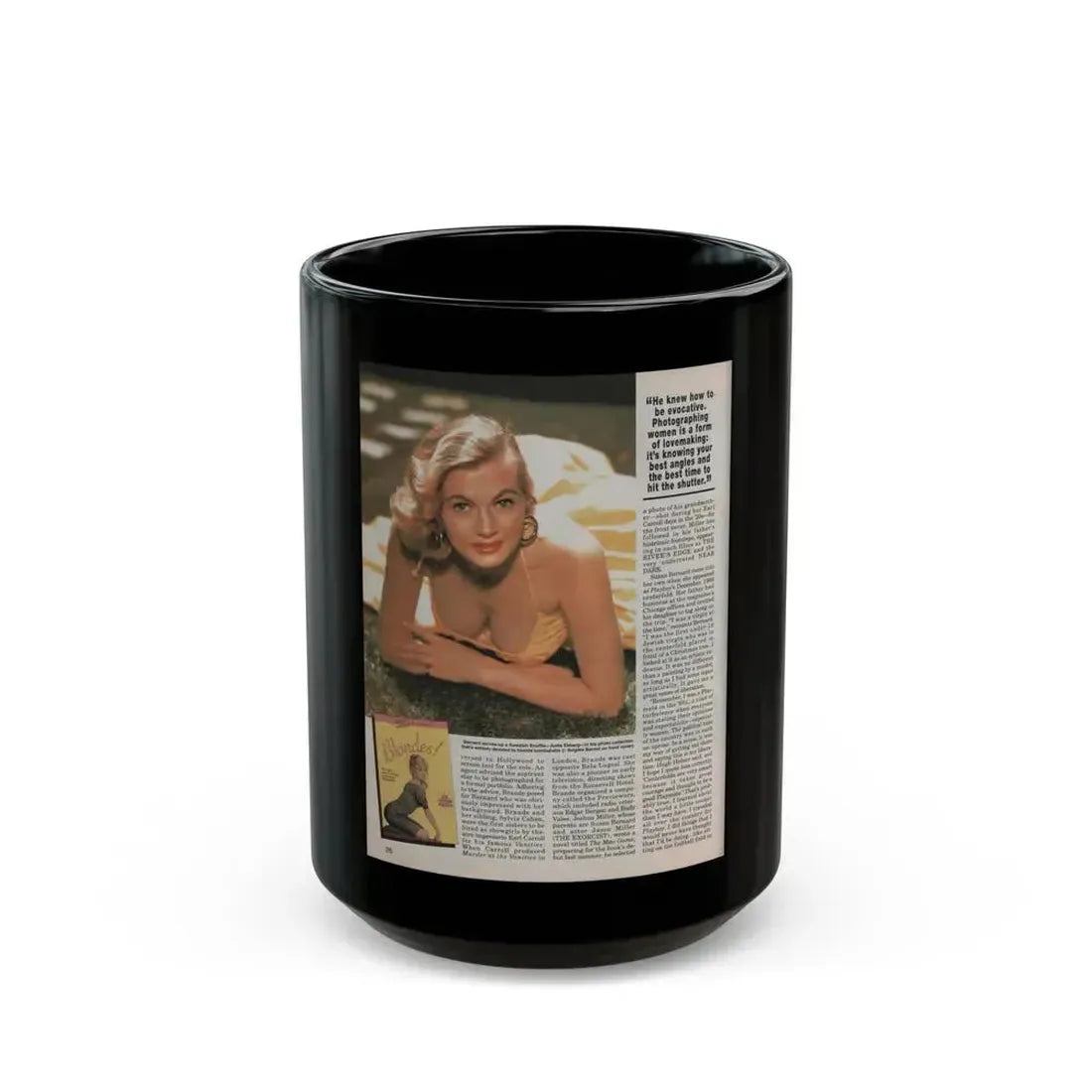 Anita Ekberg #310 - Femme Fatales Magazine August '98 - Bernard Of Hollywood Vintage Glamour Pin-Ups 18th Page (Vintage Female Icon) Black Coffee Mug 15oz - Go Mug Yourself
