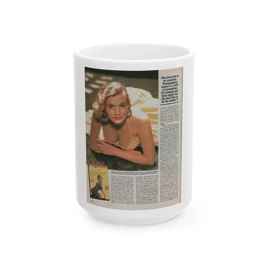 Anita Ekberg #310 - Femme Fatales Magazine August '98 - Bernard Of Hollywood Vintage Glamour Pin-Ups 18th Page (Vintage Female Icon) White Coffee Mug 15oz - Go Mug Yourself