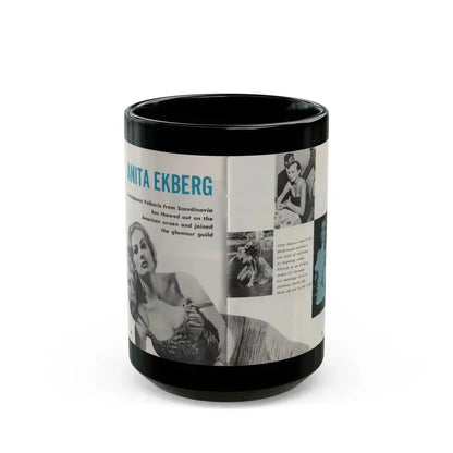 Anita Ekberg #311 - Pose! Pocket Mag. July '58 Photos (Vintage Female Icon) Black Coffee Mug 15oz - Go Mug Yourself