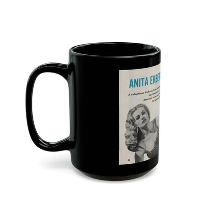 Anita Ekberg #311 - Pose! Pocket Mag. July '58 Photos (Vintage Female Icon) Black Coffee Mug - Go Mug Yourself
