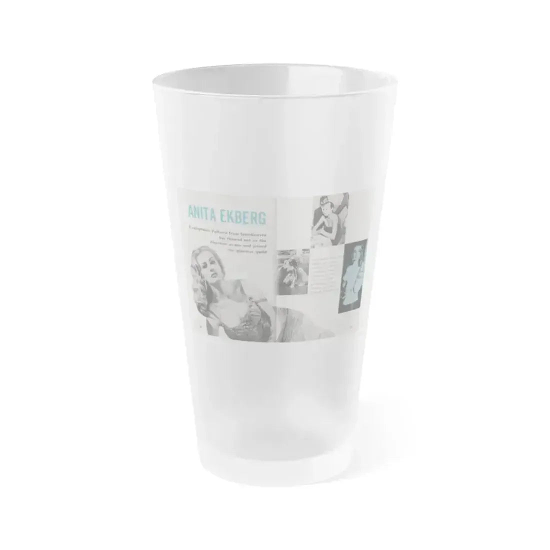 Anita Ekberg #311 - Pose! Pocket Mag. July '58 Photos (Vintage Female Icon) Frosted Pint Glass 16oz 16oz Frosted - Go Mug Yourself