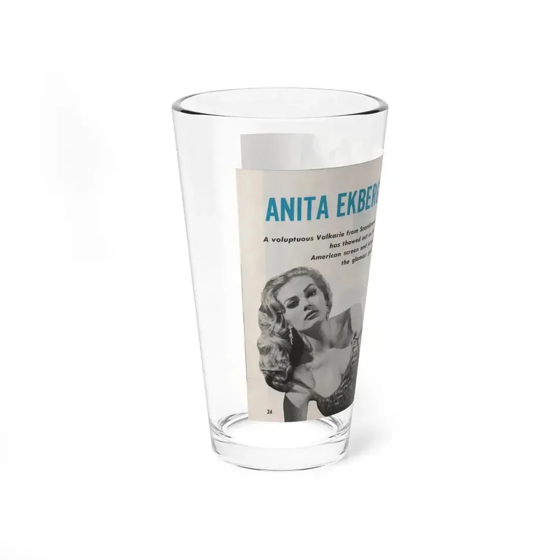 Anita Ekberg #311 - Pose! Pocket Mag. July '58 Photos (Vintage Female Icon) Pint Glass 16oz - Go Mug Yourself
