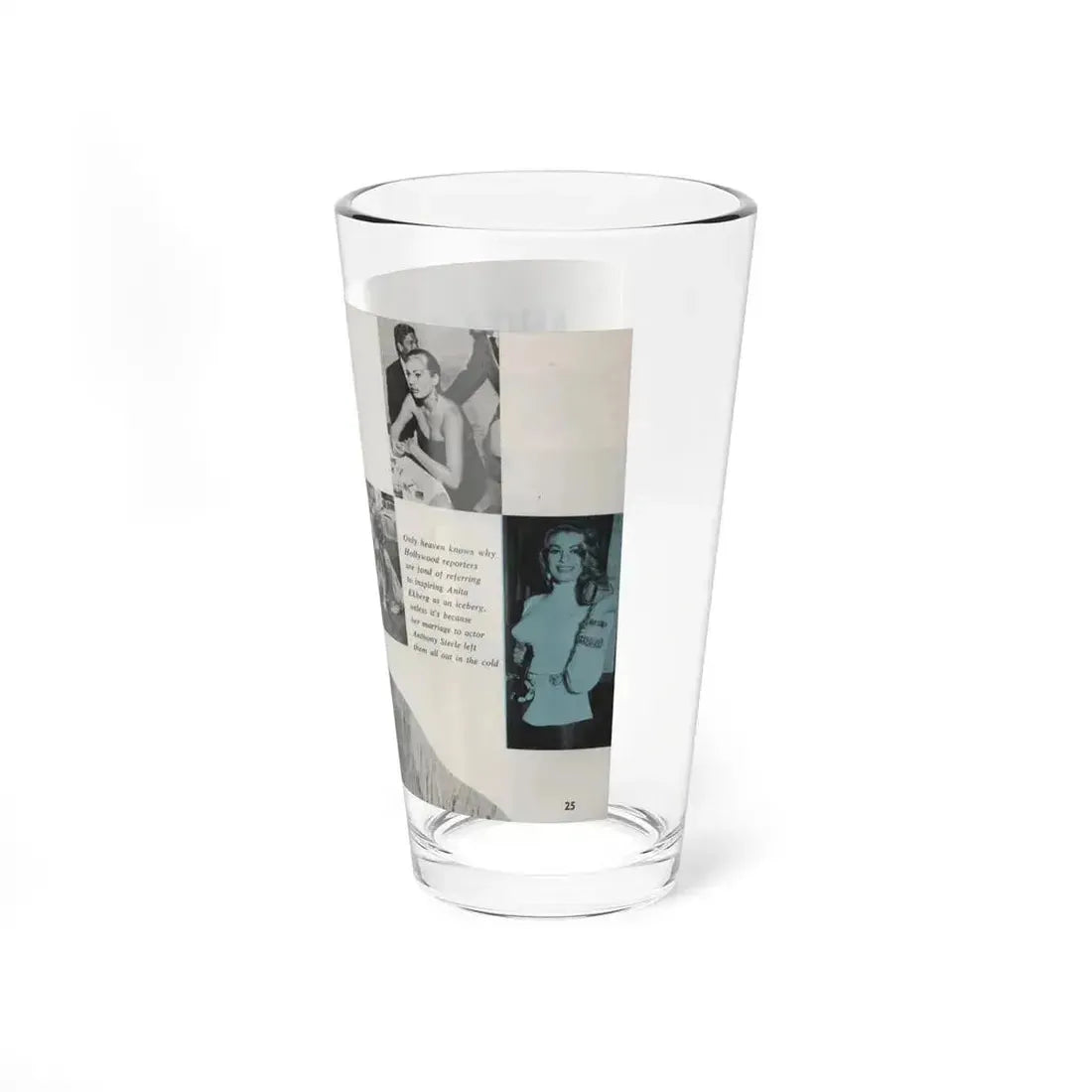 Anita Ekberg #311 - Pose! Pocket Mag. July '58 Photos (Vintage Female Icon) Pint Glass 16oz - Go Mug Yourself