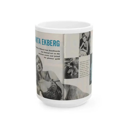 Anita Ekberg #311 - Pose! Pocket Mag. July '58 Photos (Vintage Female Icon) White Coffee Mug 15oz - Go Mug Yourself