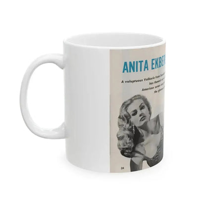 Anita Ekberg #311 - Pose! Pocket Mag. July '58 Photos (Vintage Female Icon) White Coffee Mug - Go Mug Yourself