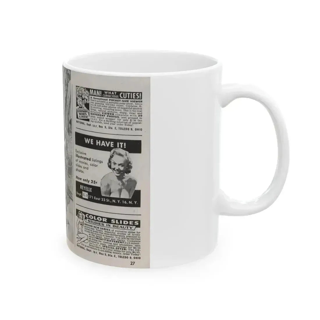 Anita Ekberg #312 - Pose! Pocket Mag. July '58 Photos (Vintage Female Icon) White Coffee Mug - Go Mug Yourself