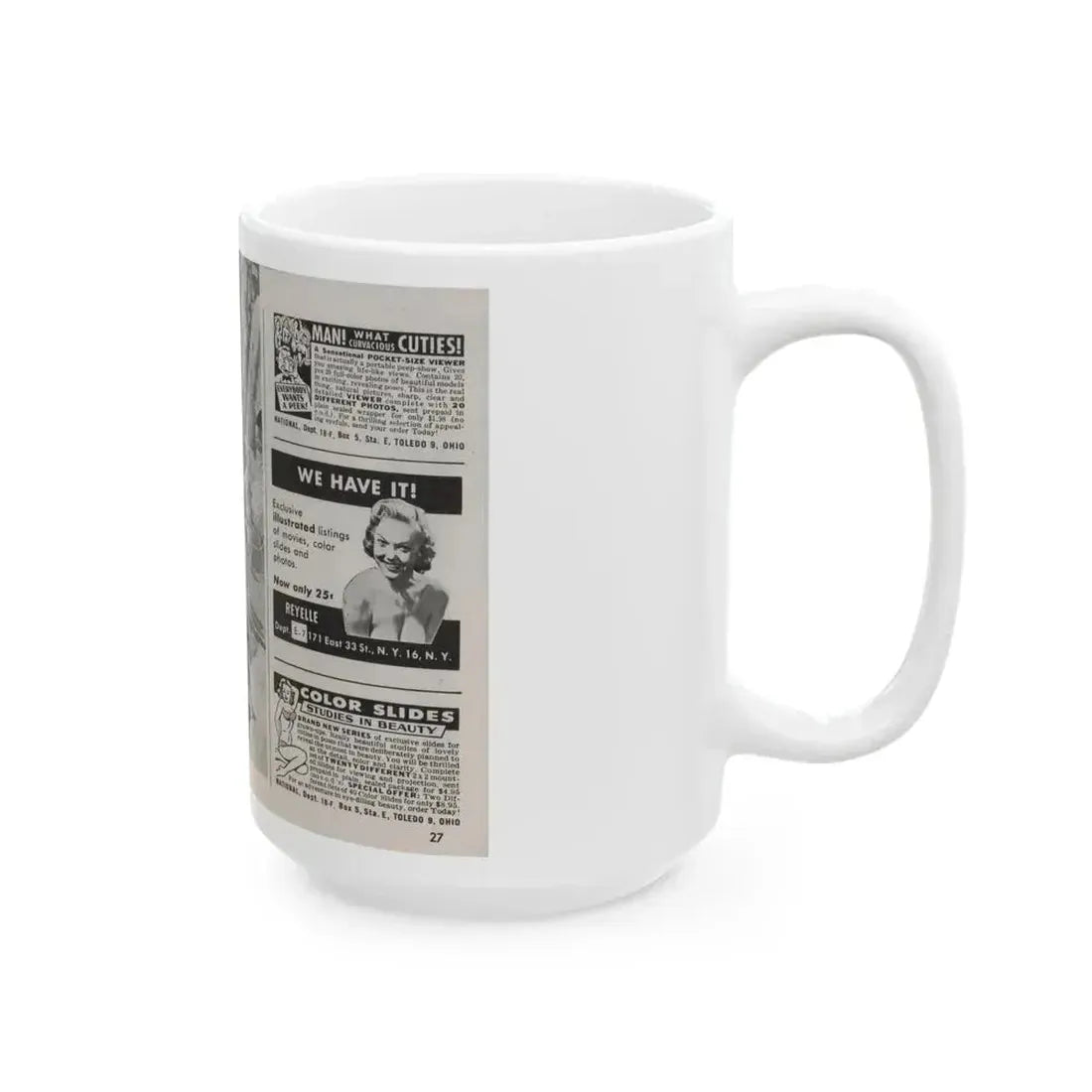 Anita Ekberg #312 - Pose! Pocket Mag. July '58 Photos (Vintage Female Icon) White Coffee Mug - Go Mug Yourself