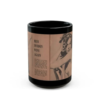 Anita Ekberg #313 - Pocket Pin-Ups Mag. '56 Photos (Vintage Female Icon) Black Coffee Mug 15oz - Go Mug Yourself