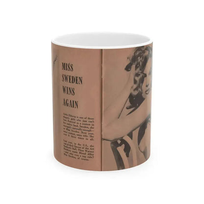 Anita Ekberg #313 - Pocket Pin-Ups Mag. '56 Photos (Vintage Female Icon) White Coffee Mug 11oz - Go Mug Yourself