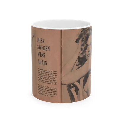 Anita Ekberg #313 - Pocket Pin-Ups Mag. '56 Photos (Vintage Female Icon) White Coffee Mug 11oz - Go Mug Yourself