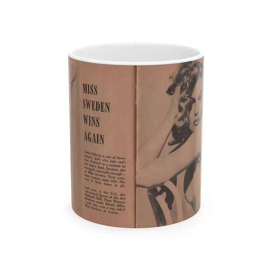 Anita Ekberg #313 - Pocket Pin-Ups Mag. '56 Photos (Vintage Female Icon) White Coffee Mug 11oz - Go Mug Yourself