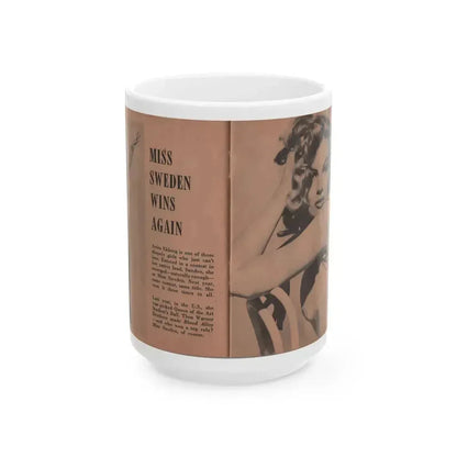 Anita Ekberg #313 - Pocket Pin-Ups Mag. '56 Photos (Vintage Female Icon) White Coffee Mug 15oz - Go Mug Yourself