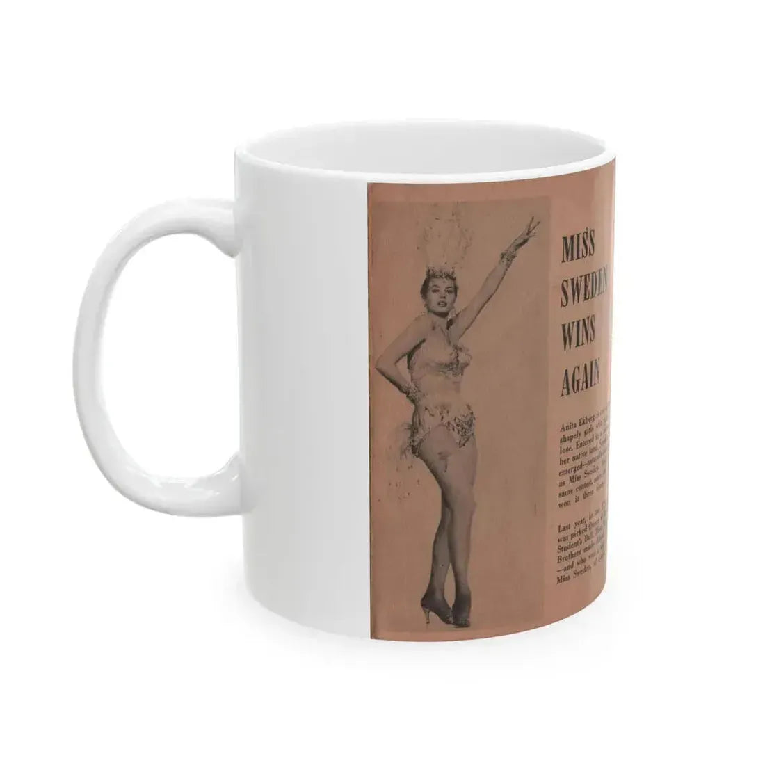 Anita Ekberg #313 - Pocket Pin-Ups Mag. '56 Photos (Vintage Female Icon) White Coffee Mug - Go Mug Yourself