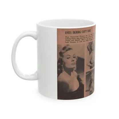 Anita Ekberg #314 - Pocket Pin-Ups Mag. '56 Photos (Vintage Female Icon) White Coffee Mug - Go Mug Yourself