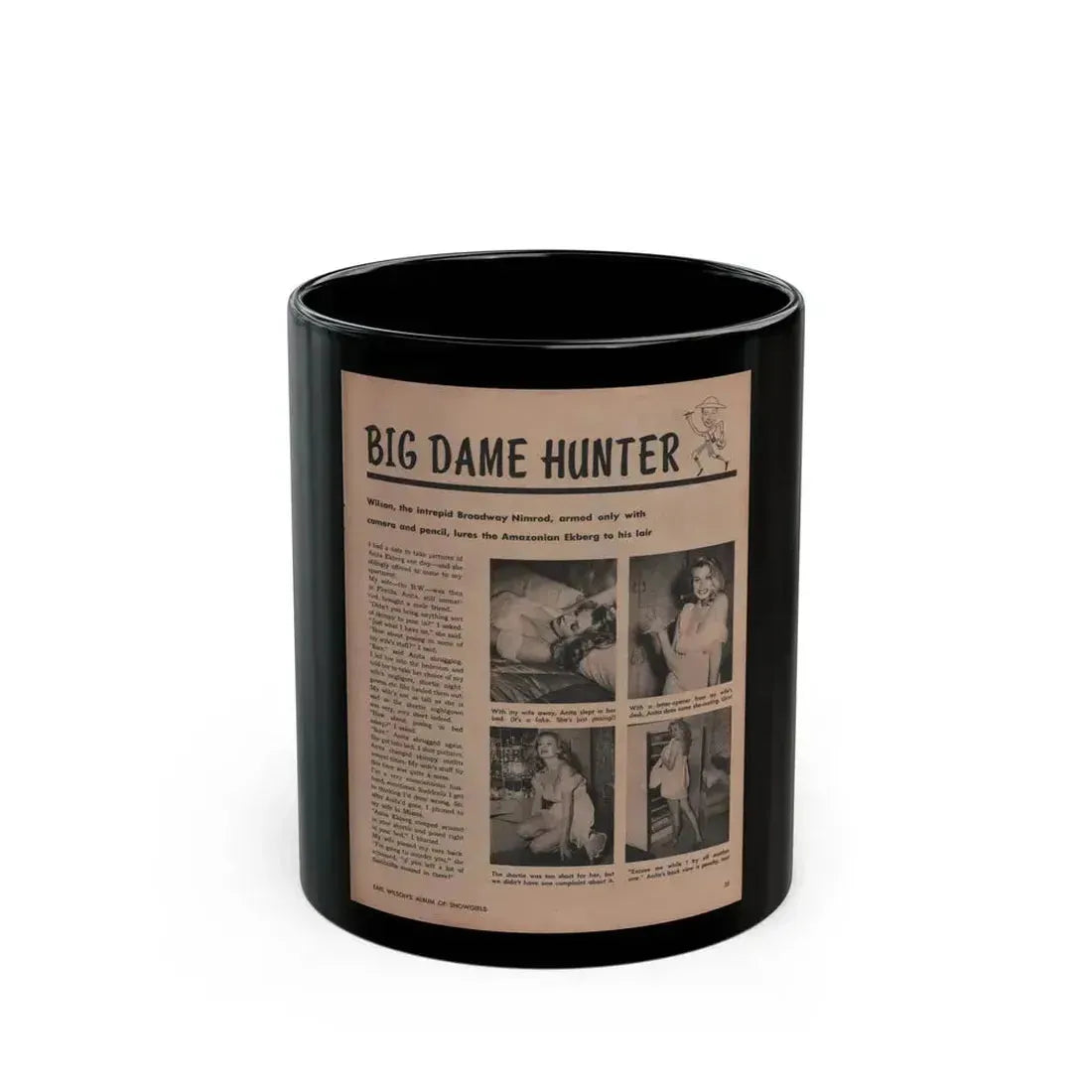 Anita Ekberg #316 - Earl Wilson's Showgirls '56 - Mag. Photo (Vintage Female Icon) Black Coffee Mug 11oz - Go Mug Yourself