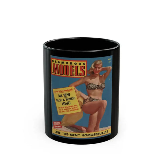 Anita Ekberg #317 - Anita on Cover in Color on Glamorous Models Mag. May '54 (Vintage Female Icon) Black Coffee Mug 11oz - Go Mug Yourself