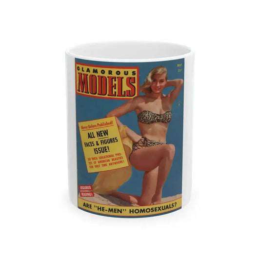 Anita Ekberg #317 - Anita on Cover in Color on Glamorous Models Mag. May '54 (Vintage Female Icon) White Coffee Mug 11oz - Go Mug Yourself