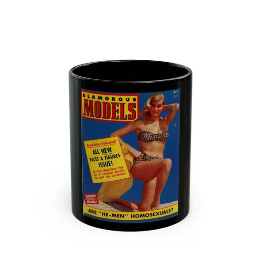 Anita Ekberg #317 - Anita on Cover in Color on Glamorous Models Mag. May '54_1 (Vintage Female Icon) Black Coffee Mug 11oz - Go Mug Yourself