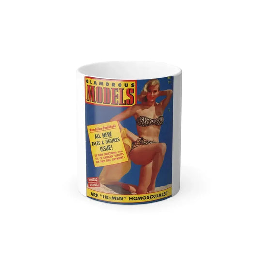 Anita Ekberg #317 - Anita on Cover in Color on Glamorous Models Mag. May '54_1 (Vintage Female Icon) Color Changing Mug 11oz 11oz - Go Mug Yourself