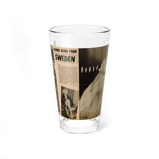 Anita Ekberg #318 - 2 Pages, 3 B&W Photos & Brief Article from Glamorous Models Mag. May '54 (Vintage Female Icon) Pint Glass 16oz 16oz - Go Mug Yourself