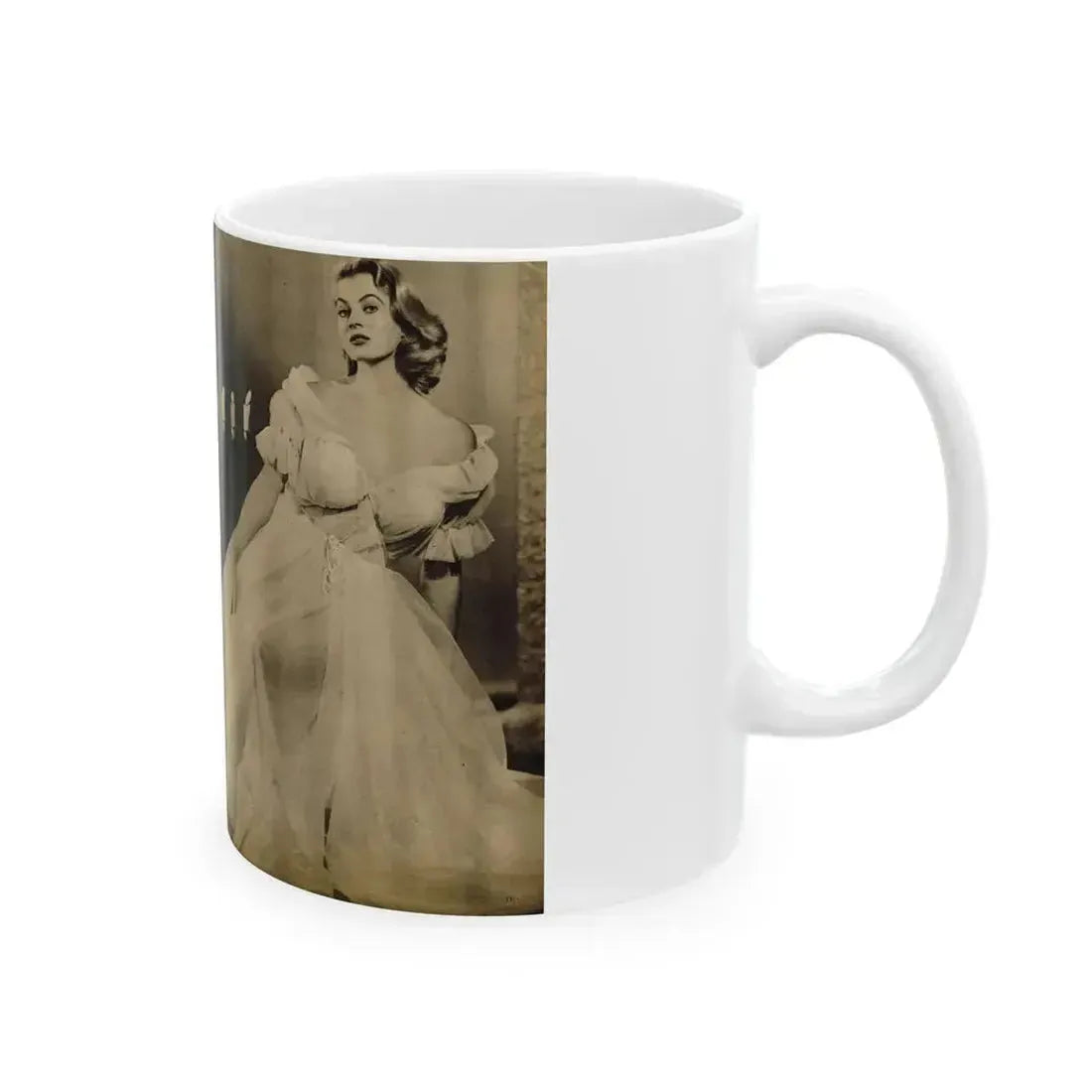 Anita Ekberg #318 - 2 Pages, 3 B&W Photos & Brief Article from Glamorous Models Mag. May '54 (Vintage Female Icon) White Coffee Mug - Go Mug Yourself