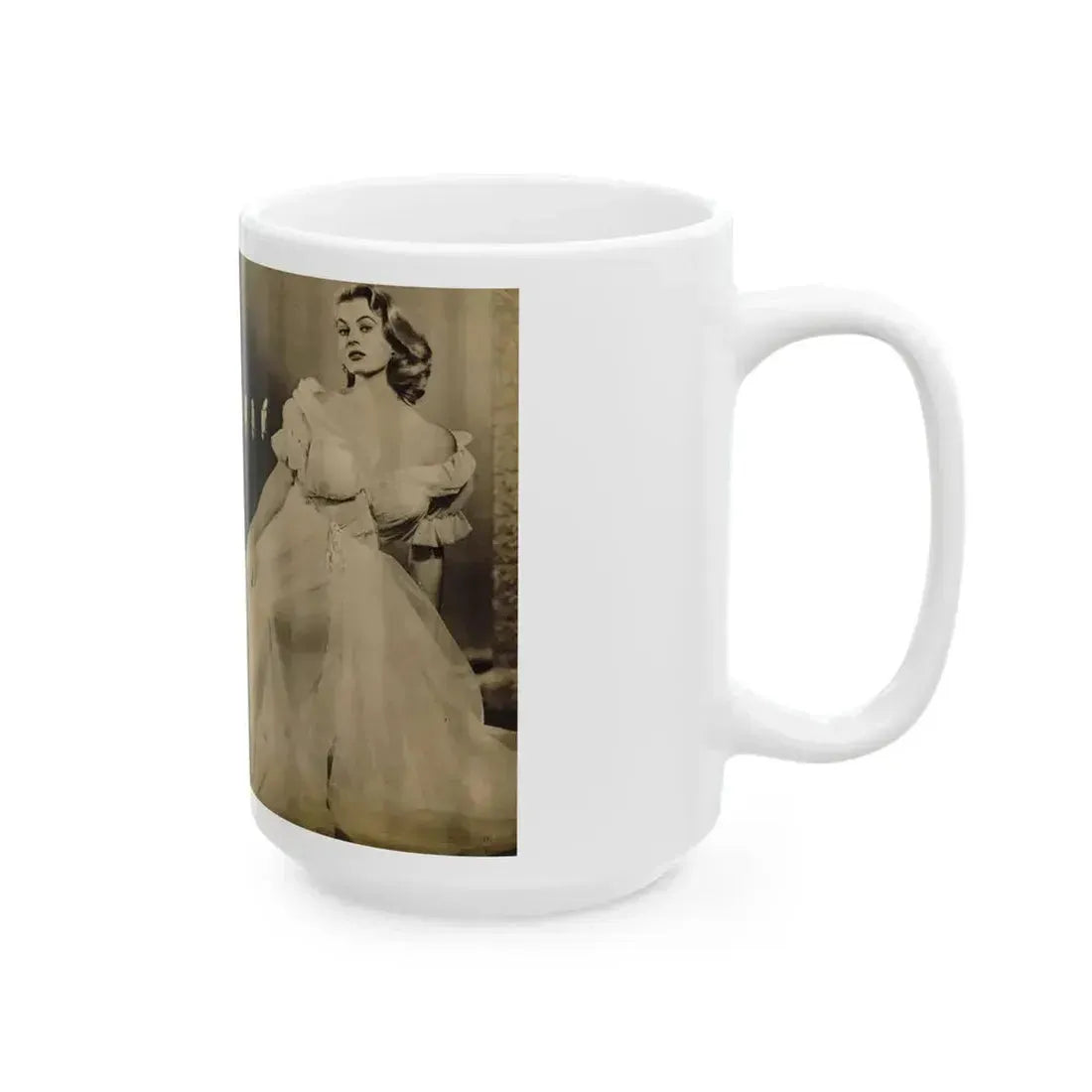 Anita Ekberg #318 - 2 Pages, 3 B&W Photos & Brief Article from Glamorous Models Mag. May '54 (Vintage Female Icon) White Coffee Mug - Go Mug Yourself