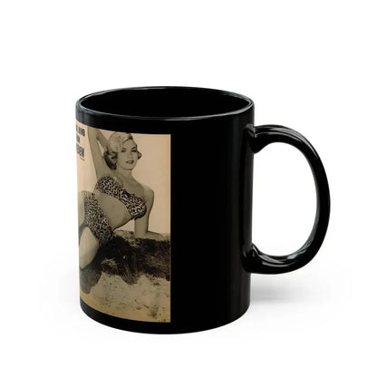 Anita Ekberg #319 - 2 Pages, 1 B&W Photo & 1 B&W Centerfold Photo from Glamorous Models Mag. May '54 (Vintage Female Icon) Black Coffee Mug - Go Mug Yourself