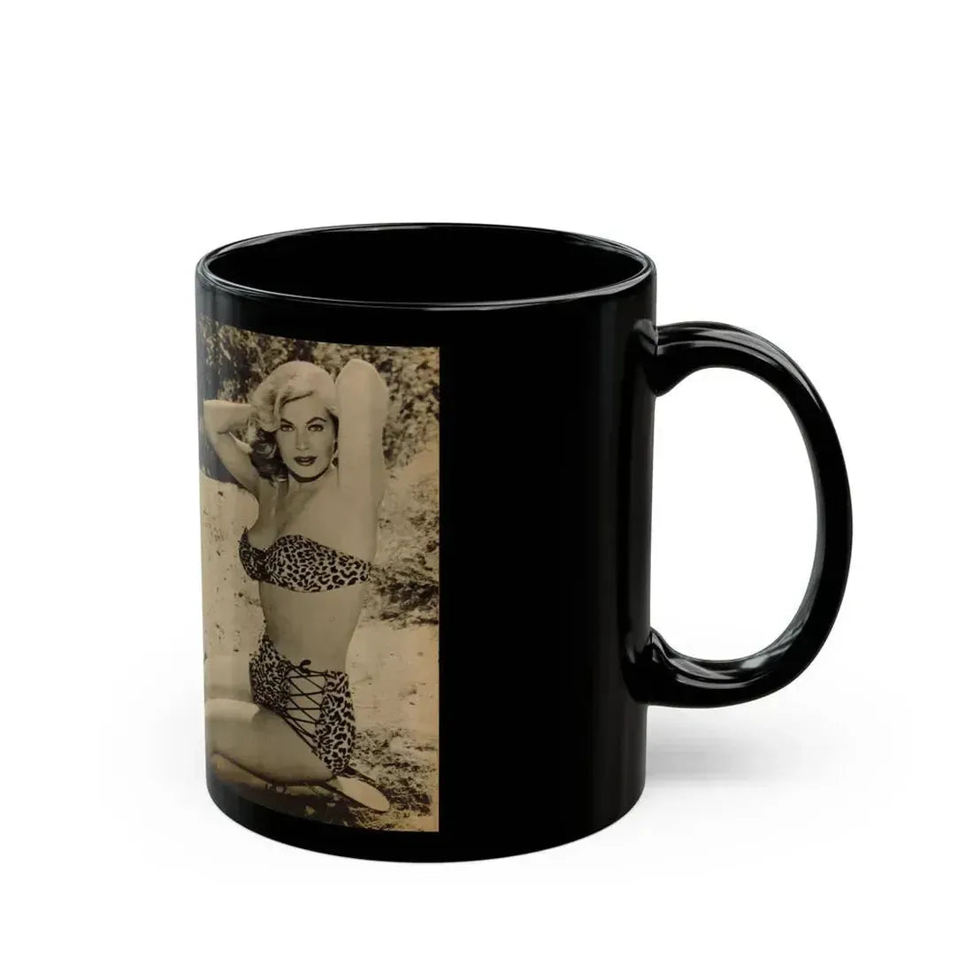 Anita Ekberg #320 - 2 Pages, 2 B&W Photos, 1 Full Page B&W Photo Brief Article concluded from Glamorous Models Mag. May '54 (Vintage Female Icon) Black Coffee Mug - Go Mug Yourself