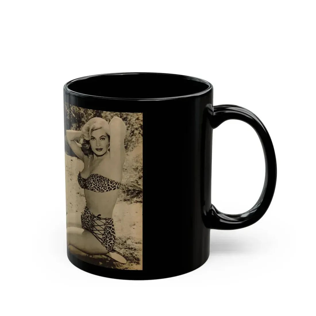 Anita Ekberg #320 - 2 Pages, 2 B&W Photos, 1 Full Page B&W Photo Brief Article concluded from Glamorous Models Mag. May '54 (Vintage Female Icon) Black Coffee Mug - Go Mug Yourself