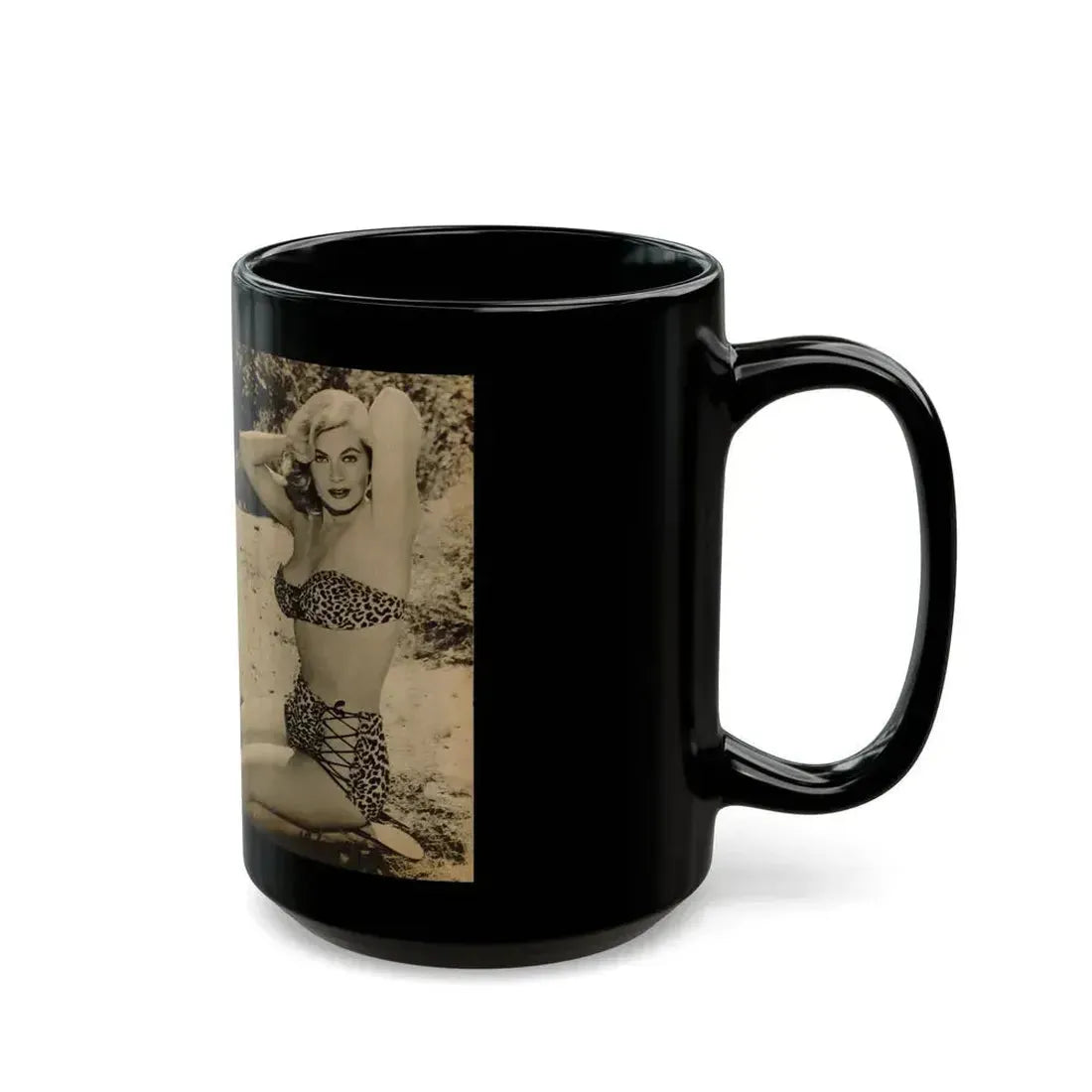 Anita Ekberg #320 - 2 Pages, 2 B&W Photos, 1 Full Page B&W Photo Brief Article concluded from Glamorous Models Mag. May '54 (Vintage Female Icon) Black Coffee Mug - Go Mug Yourself