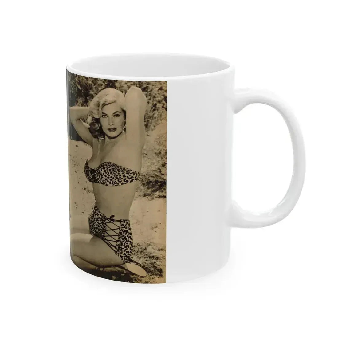 Anita Ekberg #320 - 2 Pages, 2 B&W Photos, 1 Full Page B&W Photo Brief Article concluded from Glamorous Models Mag. May '54 (Vintage Female Icon) White Coffee Mug - Go Mug Yourself