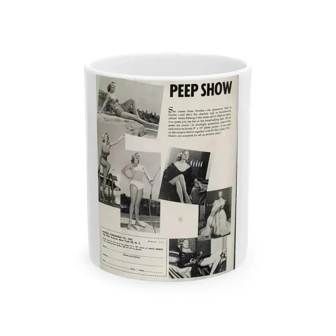 Anita Ekberg #321 - Order Anita Ekberg 6 8x10 Glossy Photos & Coupon (Vintage Female Icon) White Coffee Mug 11oz - Go Mug Yourself