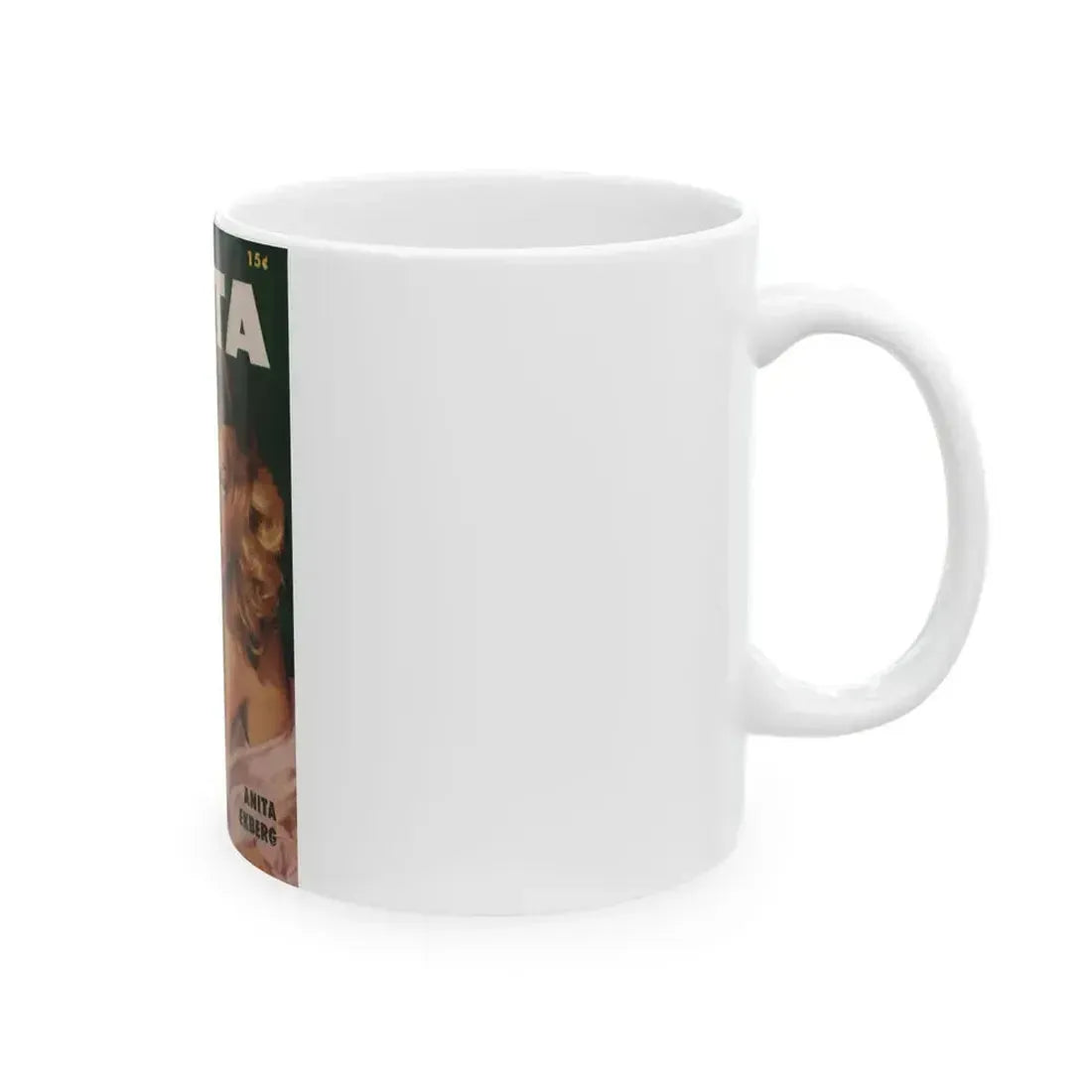 Anita Ekberg #324 - That Girl Anita Pocket Mag. '55 (Vintage Female Icon) White Coffee Mug - Go Mug Yourself