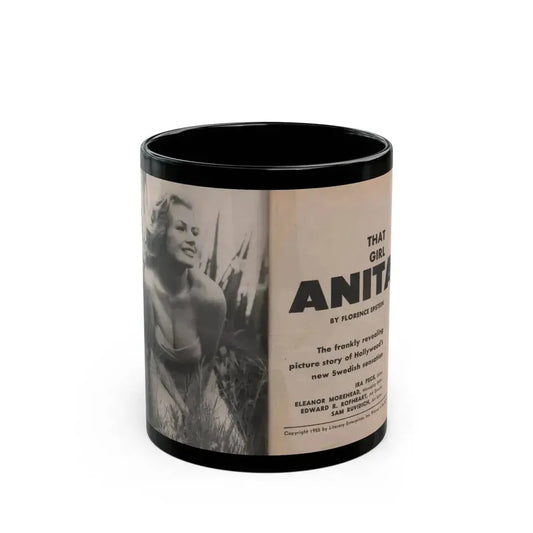 Anita Ekberg #325 - That Girl Anita Pocket Mag. '55 (Vintage Female Icon) Black Coffee Mug 11oz - Go Mug Yourself