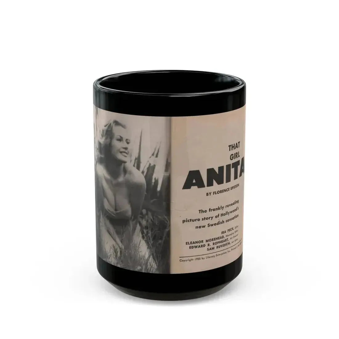 Anita Ekberg #325 - That Girl Anita Pocket Mag. '55 (Vintage Female Icon) Black Coffee Mug 15oz - Go Mug Yourself