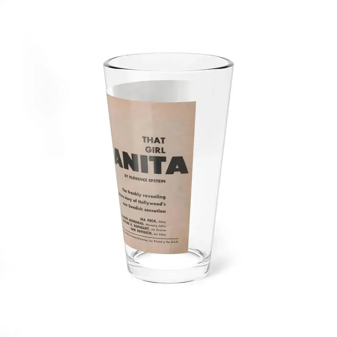 Anita Ekberg #325 - That Girl Anita Pocket Mag. '55 (Vintage Female Icon) Pint Glass 16oz - Go Mug Yourself