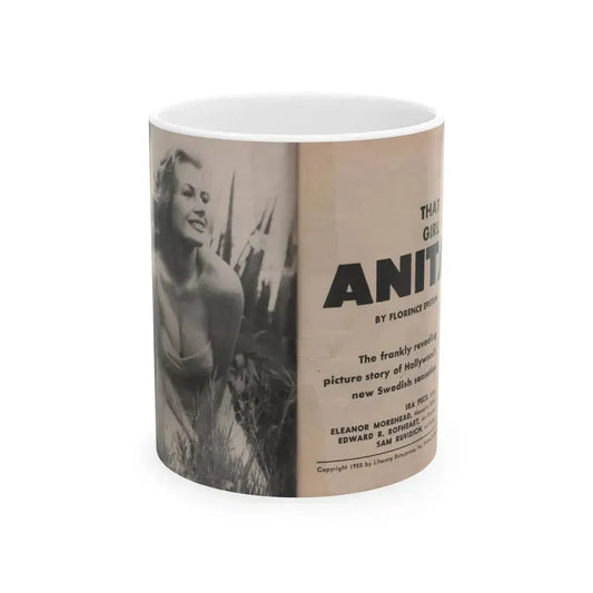 Anita Ekberg #325 - That Girl Anita Pocket Mag. '55 (Vintage Female Icon) White Coffee Mug 11oz - Go Mug Yourself