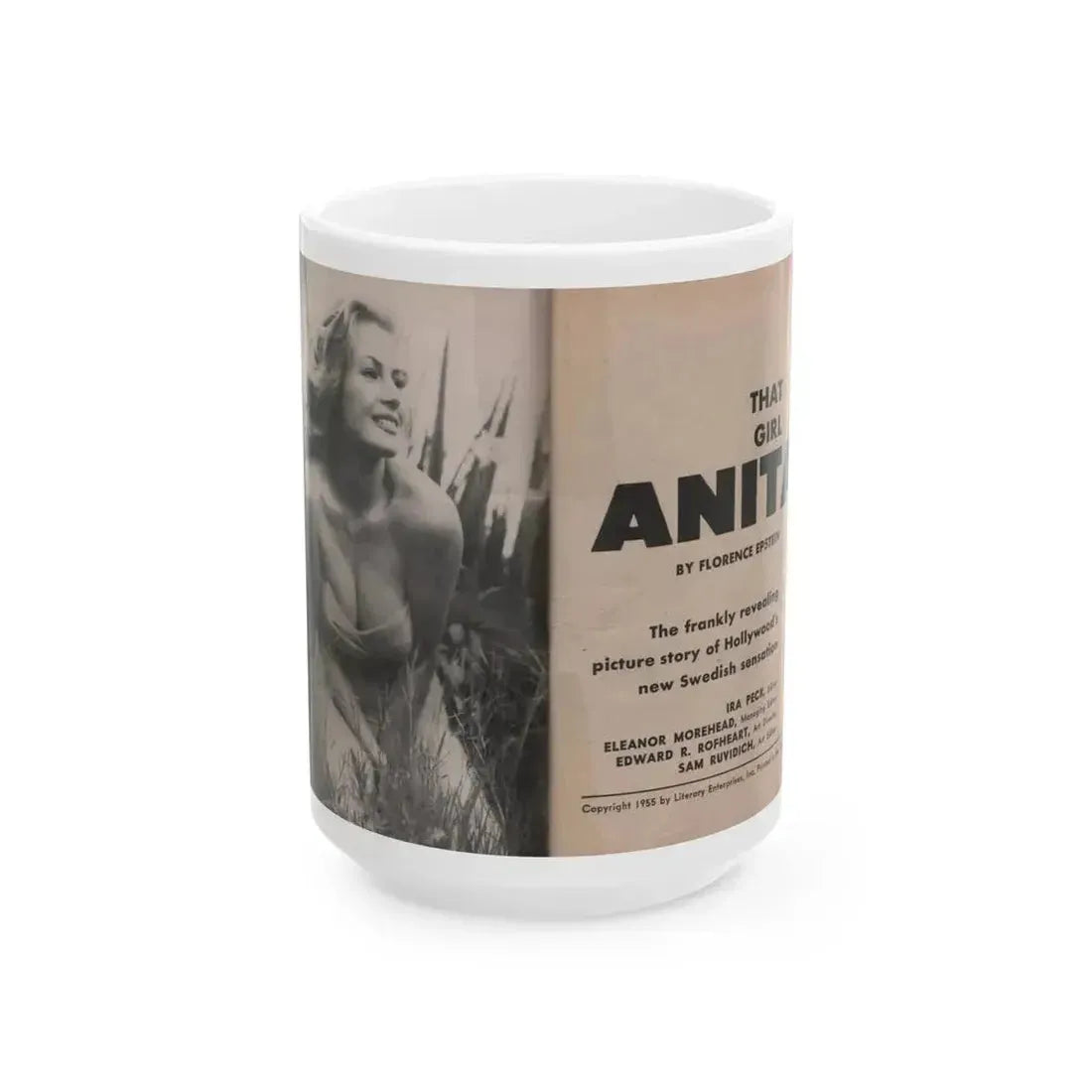 Anita Ekberg #325 - That Girl Anita Pocket Mag. '55 (Vintage Female Icon) White Coffee Mug 15oz - Go Mug Yourself