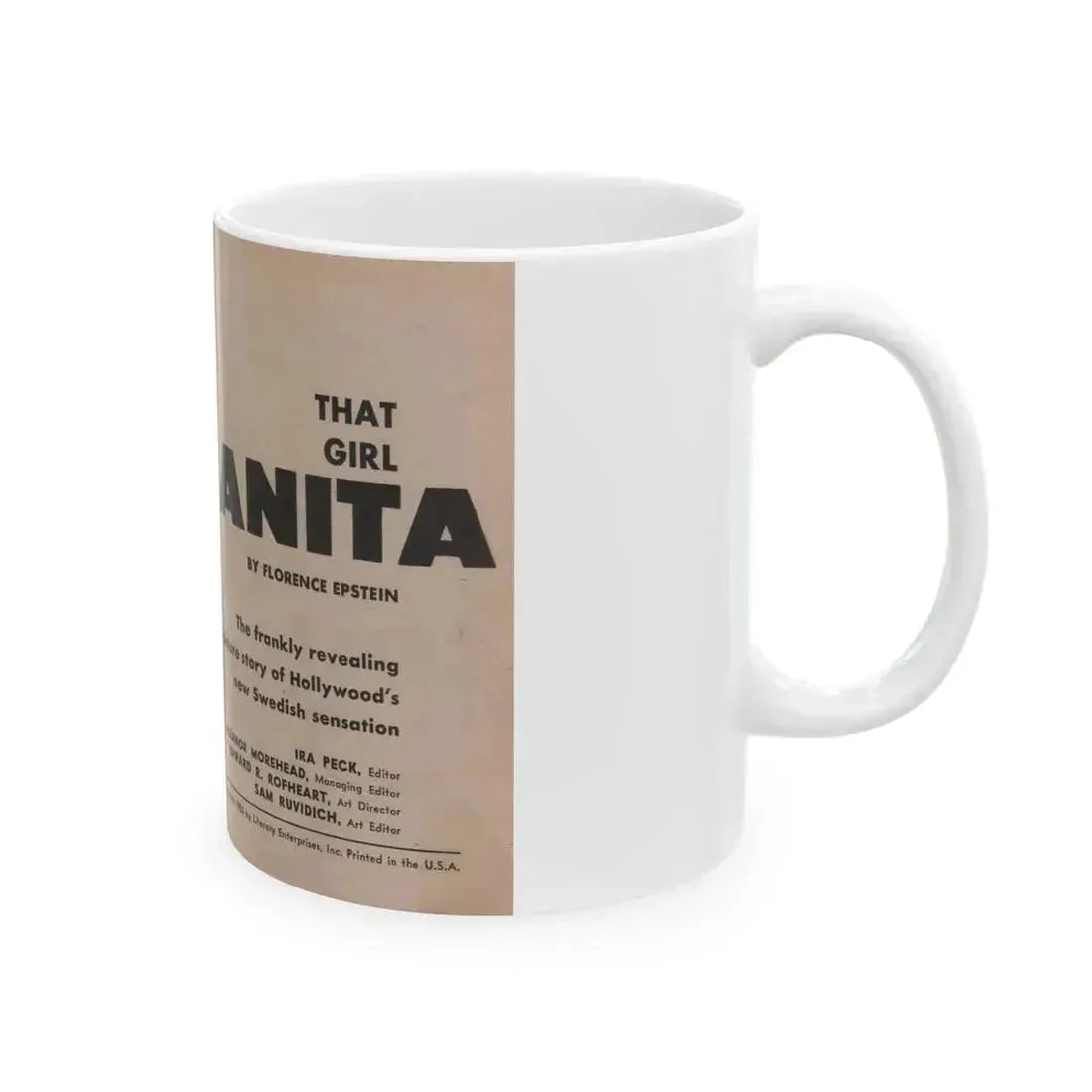 Anita Ekberg #325 - That Girl Anita Pocket Mag. '55 (Vintage Female Icon) White Coffee Mug - Go Mug Yourself