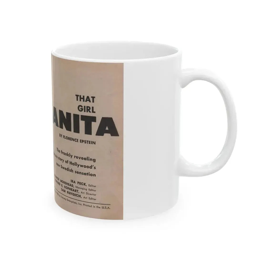 Anita Ekberg #325 - That Girl Anita Pocket Mag. '55 (Vintage Female Icon) White Coffee Mug - Go Mug Yourself
