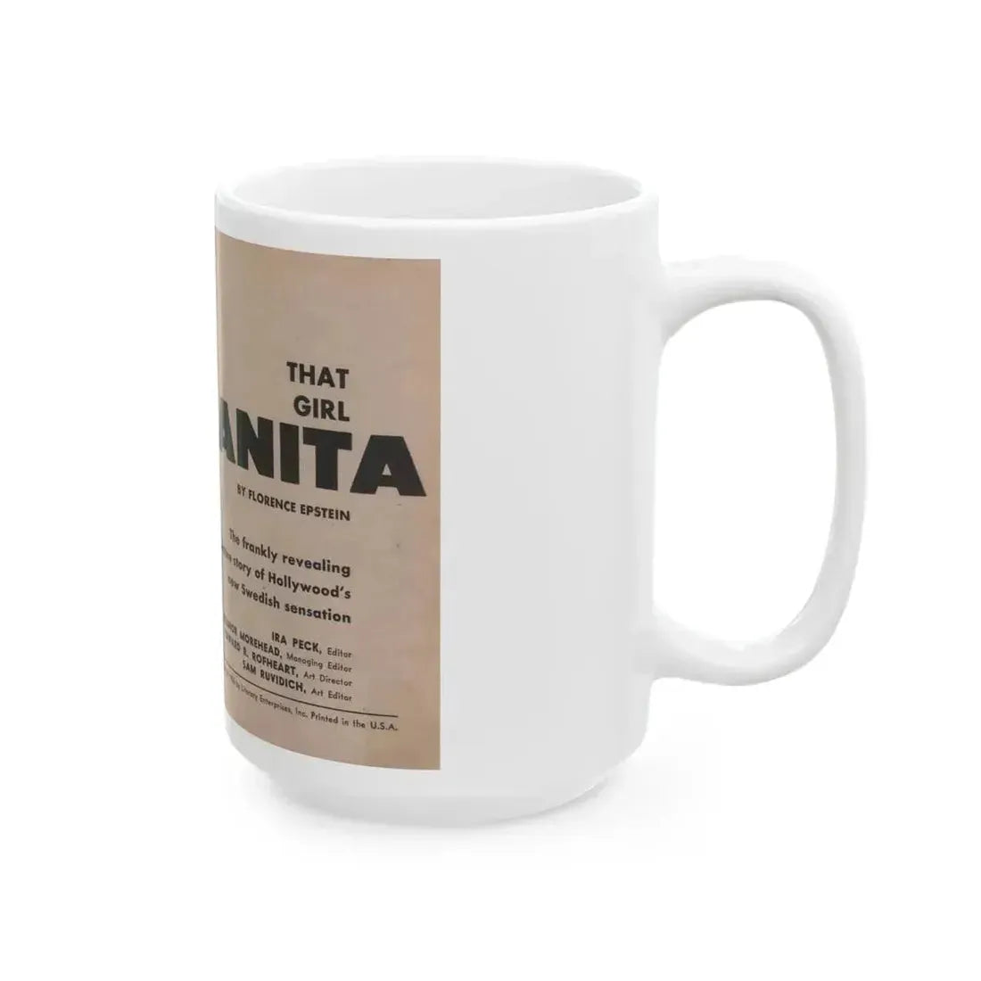Anita Ekberg #325 - That Girl Anita Pocket Mag. '55 (Vintage Female Icon) White Coffee Mug - Go Mug Yourself