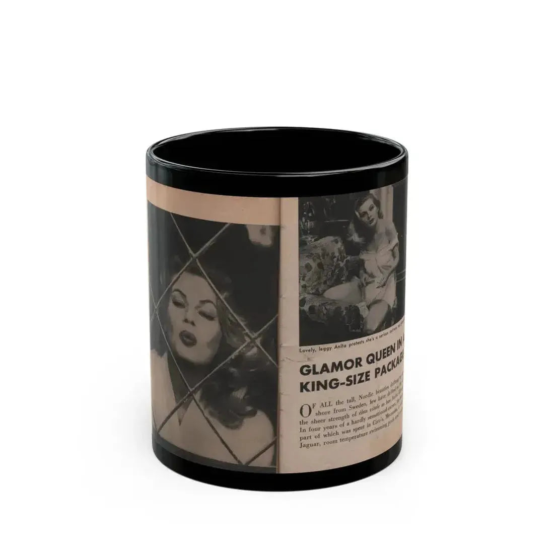 Anita Ekberg #326 - That Girl Anita Pocket Mag. '55 (Vintage Female Icon) Black Coffee Mug 11oz - Go Mug Yourself
